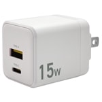 Ŵ ACץ USBŴ C A 5V 2ݡ 5V 3A 15W 󥻥 AC USB Type-C Type-A 2Ʊ  smart IC ۥ磻 iPhone Android ޥ ޡȥե RACCA3A01WH 饹Хʥ