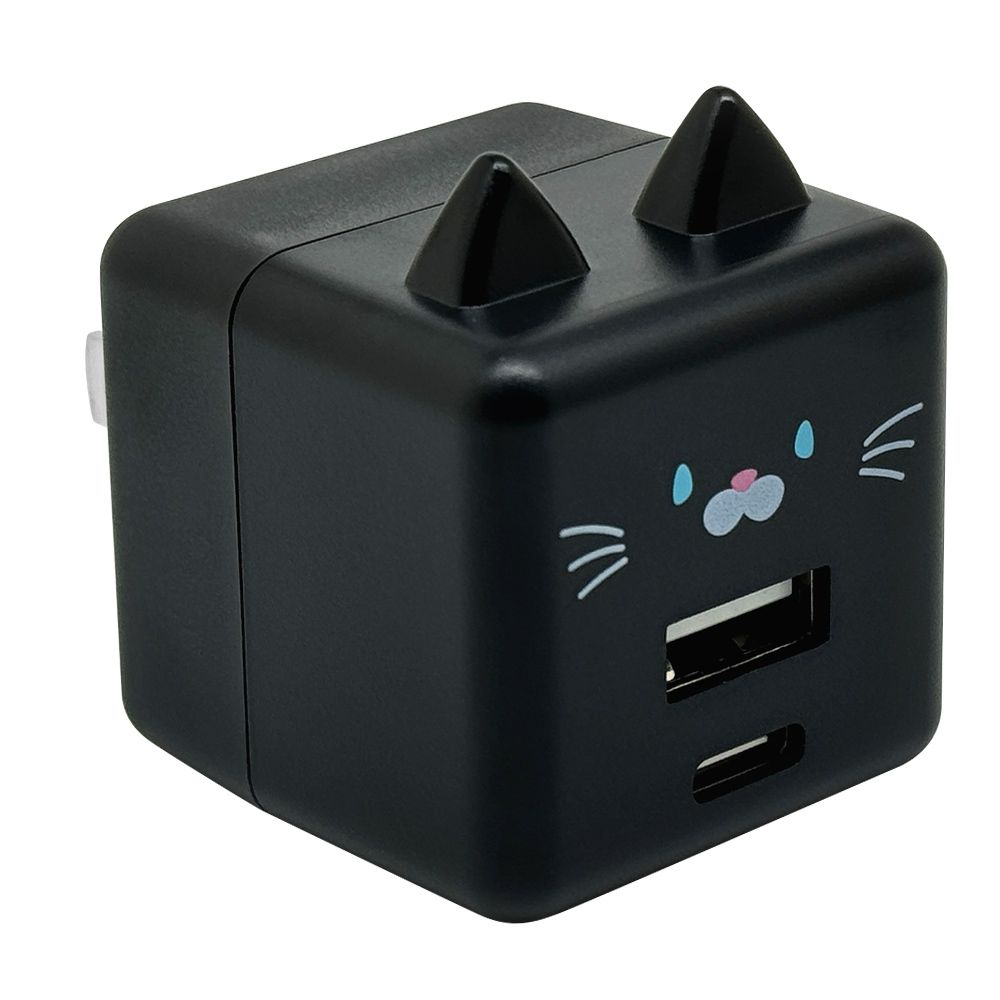 モバにゃー 充電器 ACアダプター USB充電器 2ポートPD対応 パワー