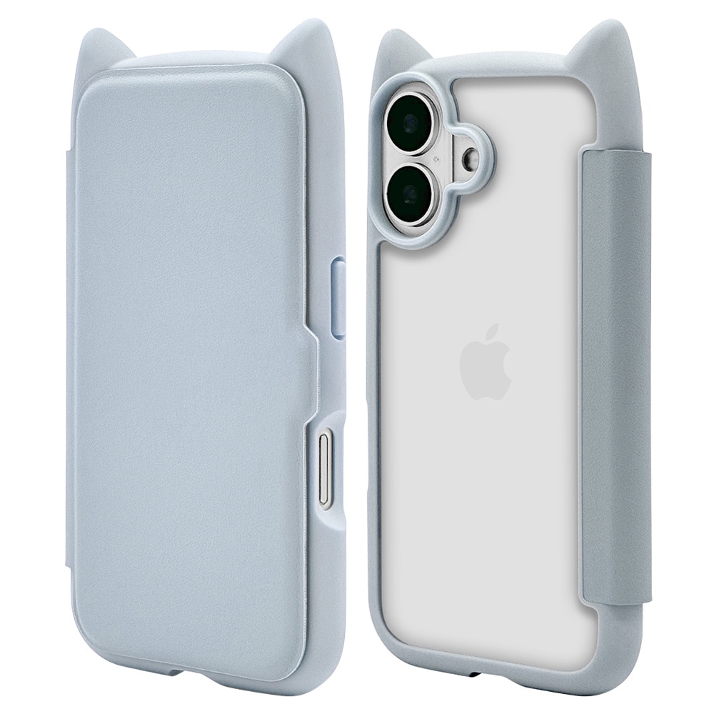 iPhone16 ケース カバー 手帳型 ハイブリッド フタ付き背面ケース mimi