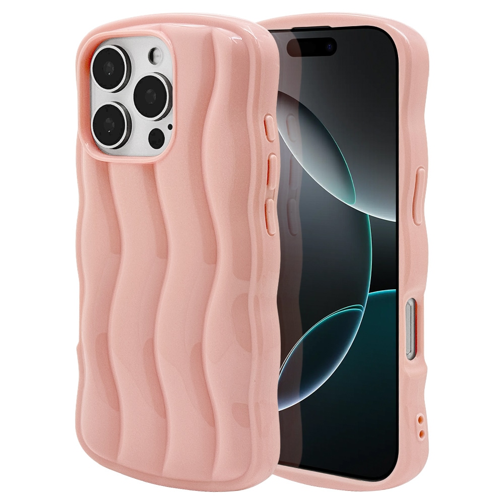 iPhone16 Pro ケース カバー ソフトケース TPU 耐衝撃吸収 ウェーブ
