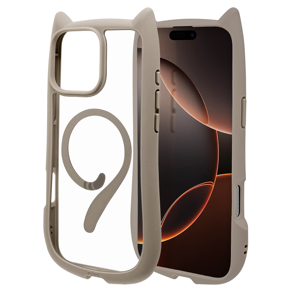 iPhone16 Pro Max ケース カバー ハイブリッド MagSafe対応 mimi 猫耳