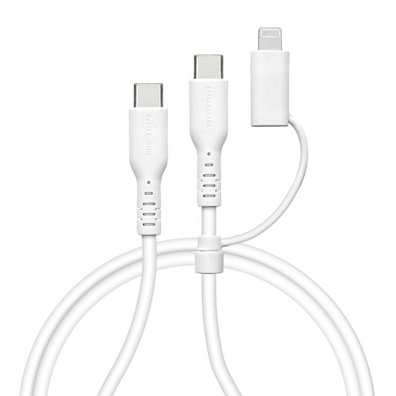 iPhone iPad iPod ���ޥ� �����֥� �饤�ȥ˥� PD�б� ���餫�� ����ߤˤ��� ���� �̿� �Ѵ� Type-C to Type-C typec Power Delivery Lightning 3A 2m �ۥ磻�� ���ޡ��ȥե��� R20CACCCL3A01WH �饹���Хʥ�