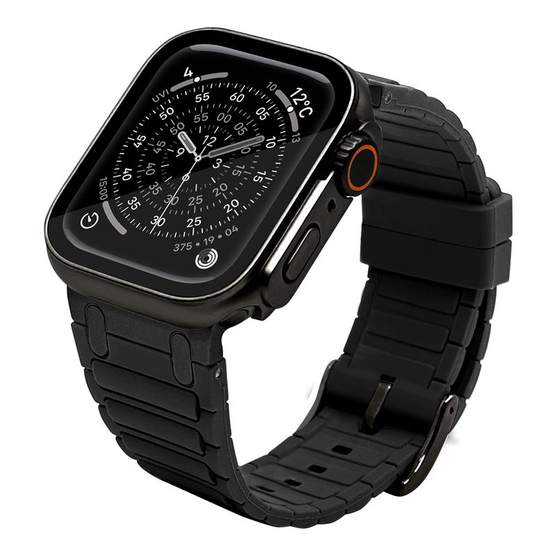 Apple Watch 49mm 46mm 45mm 44mm ULTRA style silicon band1 ����ȥ饹������ ���ꥳ��Х�� ������1 ��æ��ñ �Х�� �֥�å� ���åץ륦���å� �٥�� RBLAWUS4408BK �饹���Хʥ�