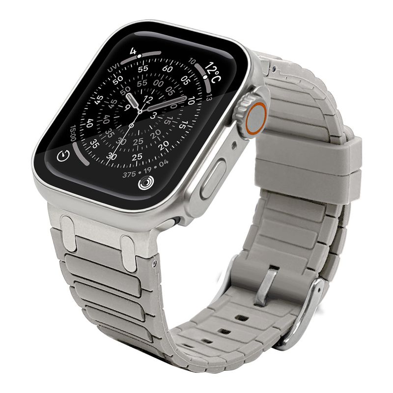 Apple Watch 49mm 46mm 45mm 44mm ULTRA style silicon band1 ����ȥ饹������ ���ꥳ��Х�� ������1 ��æ��ñ �Х�� ���졼 ���åץ륦���å� �٥�� RBLAWUS4408GRY �饹���Хʥ�