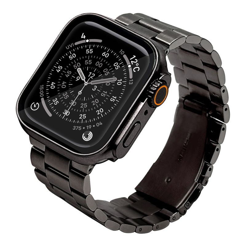 Apple Watch 49mm 46mm 45mm 44mm ���ƥ�쥹 �Х�� Ĺ��Ĵ�ᥭ�åȤĤ� �֥�å� ���åץ륦���å� �٥�� RAWST4410BK �饹���Хʥ�