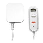 ���Ŵ� AC�����ץ��� AC���Ŵ� �����֥� 1.2m 120cm PD ������C ������A �ѥ�ǥ�Х꡼ 20��å�USB Type-C Type-A 20W Power Delivery 3��Ʊ������ 3�ݡ��� �ۥ磻�� R12AC2CA20W01WH �饹���Хʥ�