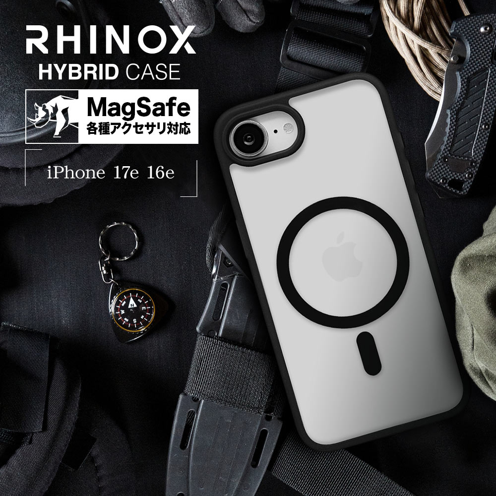 iPhone17e 16e ������ ���С� �ϥ��֥�å� MagSafe�б� RHINOX �饤�Υå��� �Ѿ׷�ۼ� MIL ���ꥢ ɽ�̹���5H TPU�Х�ѡ������� �磻��쥹���� �֥�å��ߥ��ꥢ �����ե��� ���ޥۥ����� 9129IP5EHABK �饹���Хʥ�