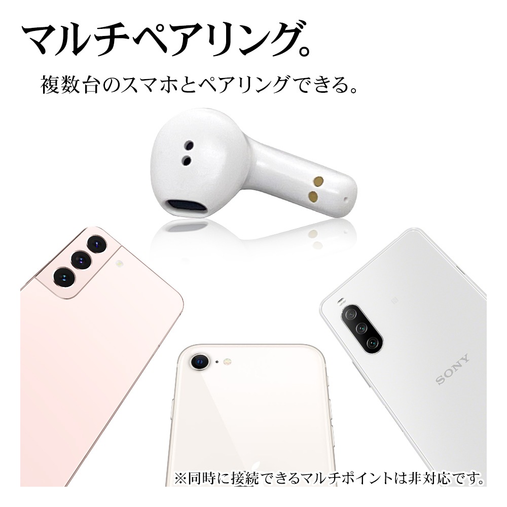 iPhone ���ޥ� Bluetooth 5.2 �����磻��쥹 ���ƥ쥪 ����ۥ� �ޥ��� �֥롼�ȥ����� ���� ���� ����ʬΥ�� ����ʡ����䡼 AAC�б� Type-C���� ���� �ϥ󥺥ե꡼ ��ñ��³ �ۥ磻�� RTWS05WH �饹���Хʥ�