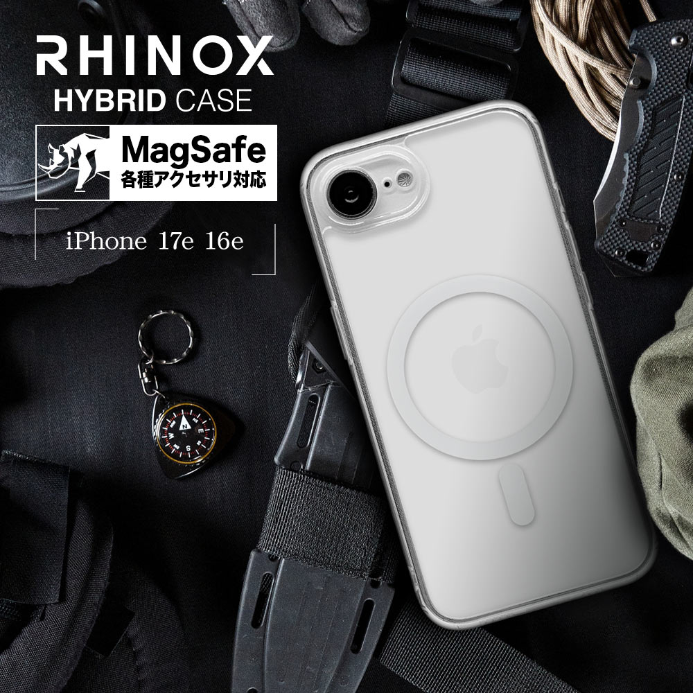 iPhone17e 16e ������ ���С� �ϥ��֥�å� MagSafe�б� RHINOX �饤�Υå��� �˸��ݸ� ��̩�߷� �Ѿ׷�ۼ� MIL ���ꥢ ɽ�̹���5H TPU�Х�ѡ������� �磻��쥹���� �����ե��� ���ޥۥ����� 9130IP5EHALCL �饹���Хʥ�