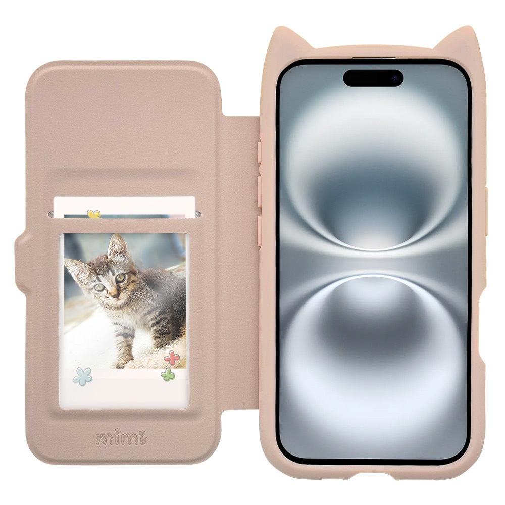 iPhone16 ケース カバー 手帳型 ハイブリッド フタ付き背面ケース mimi