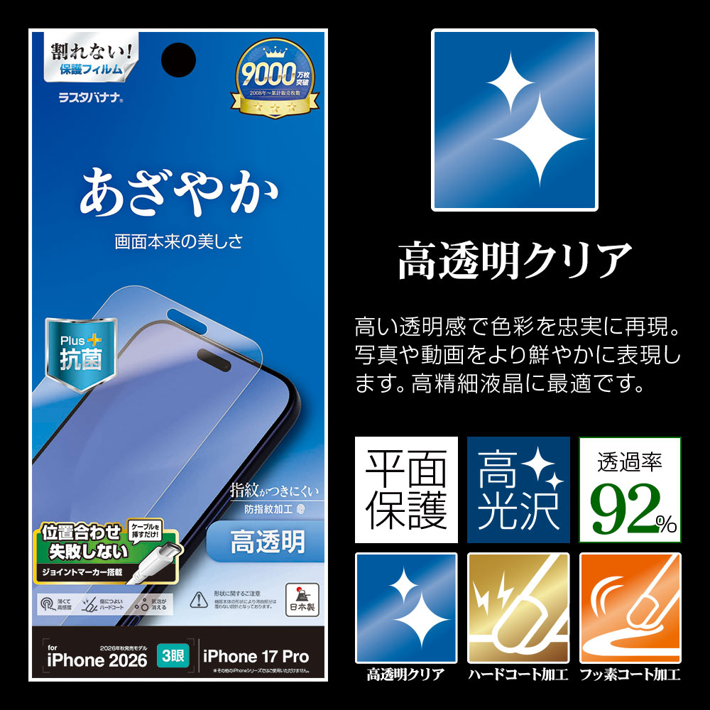 iPhone18 Pro 17 Pro �ե���� ����� ��Ʃ�� ���ꥢ ���ʤ� ���� ������ ��ñŽ���դ� �����ե��� �ݸ�ե���� P5430IP6B �饹���Хʥ�