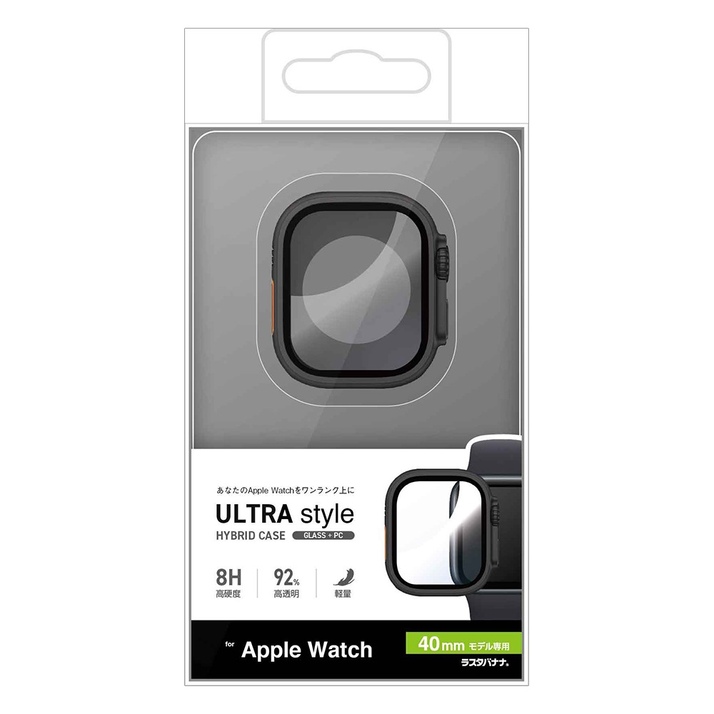 Apple Watch SE ��3���� SE ��2���� SE 40mm ���饹�ե���� ������ ���С� �ϥ��֥�å� ����� ��Ʃ�� �֥�å� BK PC+GLASS ���饹���η��ץ��ƥ����� ɽ�̹���8H ���åץ륦���å� GHB5570AW40 �饹���Хʥ�