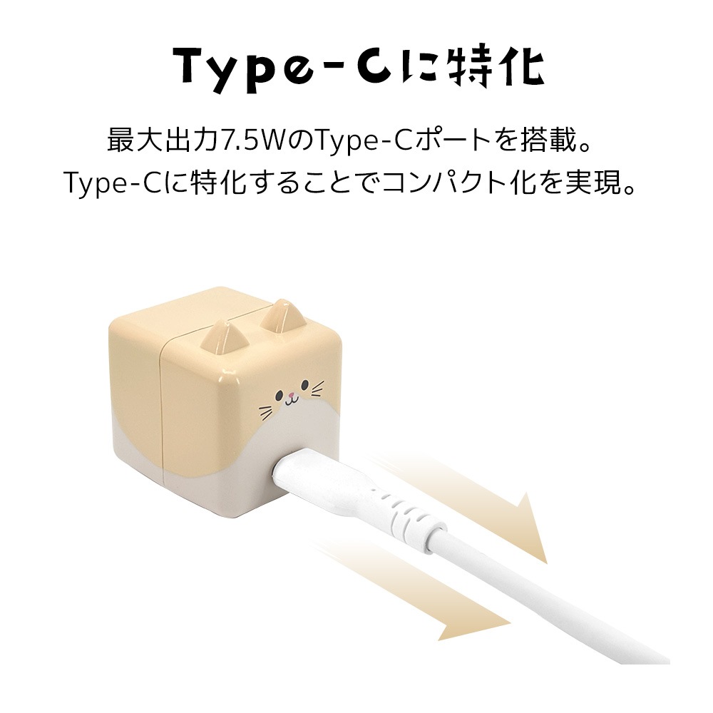 ��Фˤ㡼 ���ӡ��� ���Ŵ� AC�����ץ��� AC���Ŵ� ������C ���󥻥�� AC Type-C 5V/1.5A 7.5W 0.2A ��Х˥㡼 ���ӡ��� ����� RACC1A02ART �饹���Хʥ�