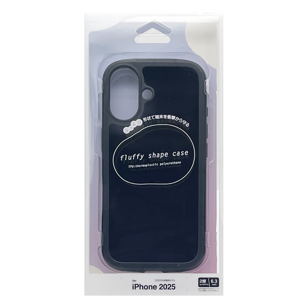 iPhone17 ������ ���С� ���եȥ����� TPU fluffy shape case �Ѿ׷�ۼ� ���� ��� 2.5mm �פä��� ���ȥ�åץۡ��� �֥�å� �����ե��� ���ޥۥ����� 8928IP5ATPBK �饹���Хʥ�