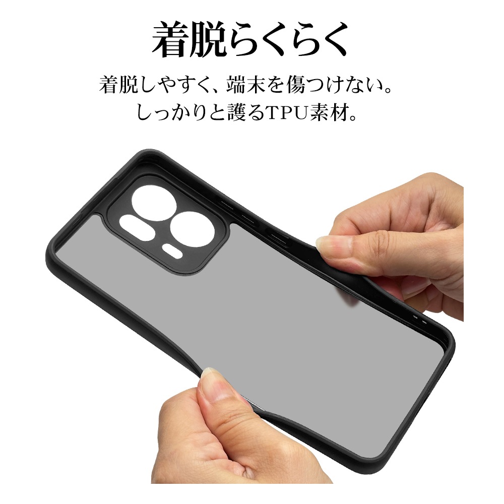 OPPO Reno13 A ������ ���С� �ϥ��֥�å� �˸��ݸ� ��̩�߷� �Ѿ׷�ۼ� 1.5mm ���ȥ�åץۡ��� �֥�å��ߥե����ȥ֥�å� ���å� ��� ���ޥۥ����� 8836OR13AHPLFBK �饹���Хʥ�