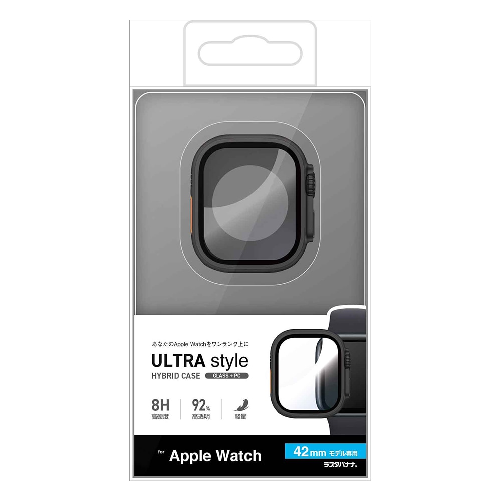 Apple Watch Series11 Series10 42mm ���饹�ե���� ������ ���С� �ϥ��֥�å� ����� ��Ʃ�� �֥�å� BK PC+GLASS ���饹���η��ץ��ƥ����� ɽ�̹���8H ���åץ륦���å� GHB5572AW42 �饹���Хʥ�