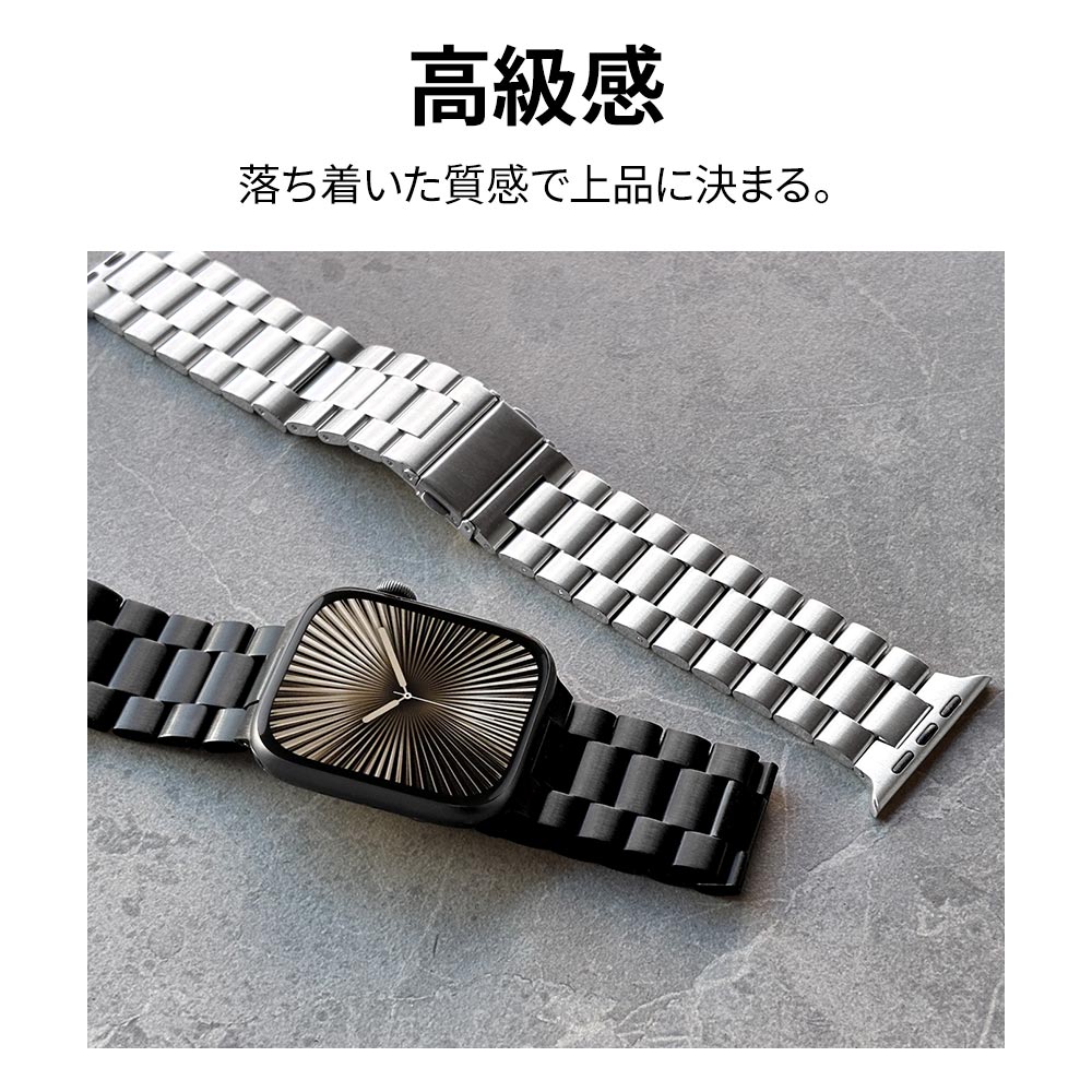 Apple Watch 49mm 46mm 45mm 44mm ���ƥ�쥹 �Х�� Ĺ��Ĵ�ᥭ�åȤĤ� �֥�å� ���åץ륦���å� �٥�� RAWST4410BK �饹���Хʥ�