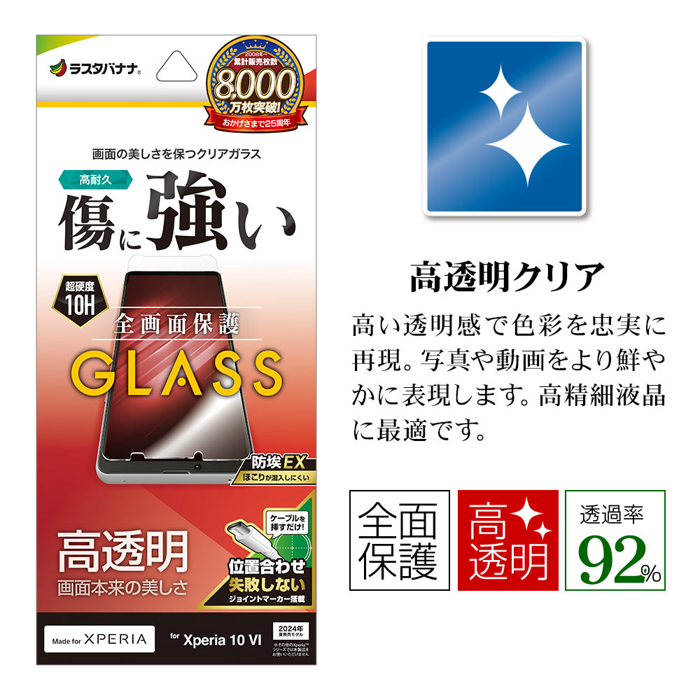 Xperia10 VI SO-52E SOG14 Xperia10 V SO-52D SOG11 ���饹�ե���� �����ݸ� ����� ��Ʃ�� ���ꥢ �ۥ����ɻ�  0.33mm ����10H ��ñŽ���դ� �������ڥꥢ10 �ޡ���6 �ޡ���5 �ݸ�ե���� GP4216XP106 �饹���Хʥ�