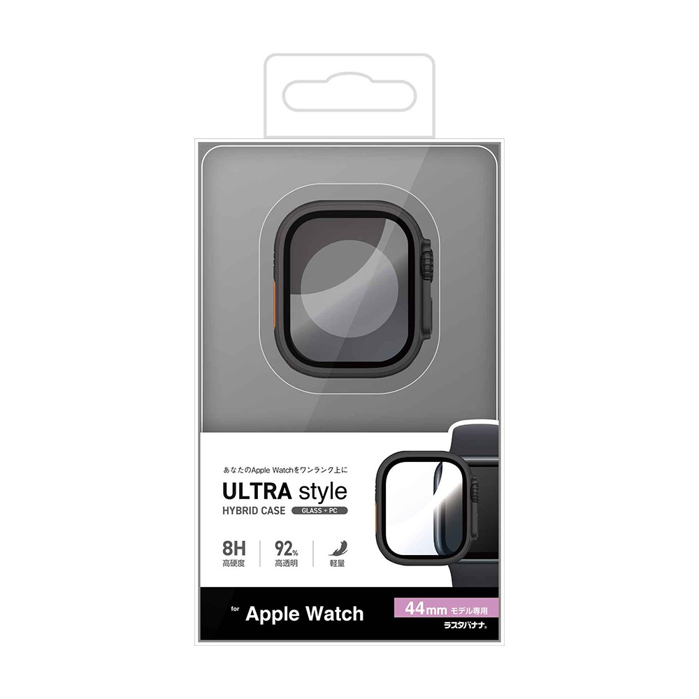 Apple Watch Series6 Series5 Series4 SE��3���� SE��2���� SE 44mm ���饹�ե���� ������ ���С� �ϥ��֥�å� ����� �֥�å� PC+GLASS ���饹���η��ץ��ƥ����� ɽ�̹���8H ���åץ륦���å� GHB5148AW44 �饹���Хʥ�