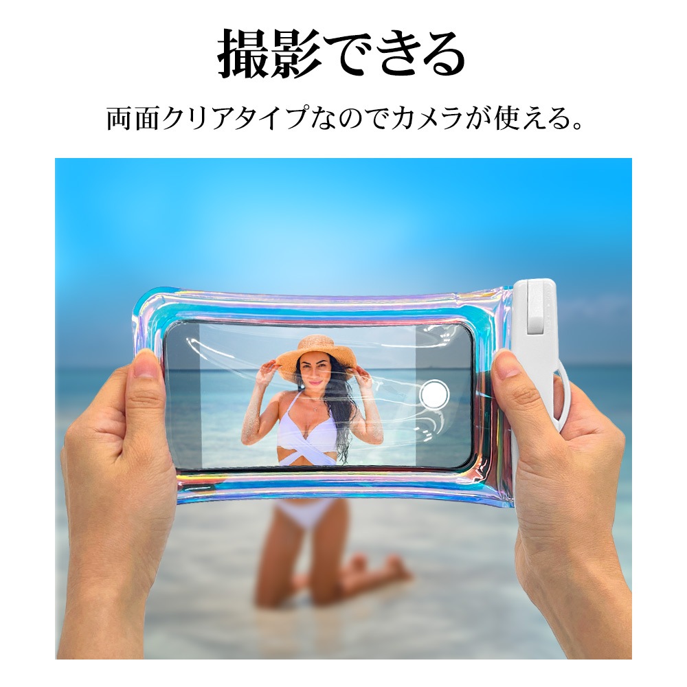 ���ޥ� �ɿ奱���� IP68 �ͥå����ȥ�å� ���ޡ��ȥե��� �ɿ奫�С� ���ꥢ �������饫�顼 �ɿ� �� �� �ס��� �����ȥɥ� �쥸�㡼 iPhone Android �֥롼 RFRWPF08BL �饹���Хʥ�