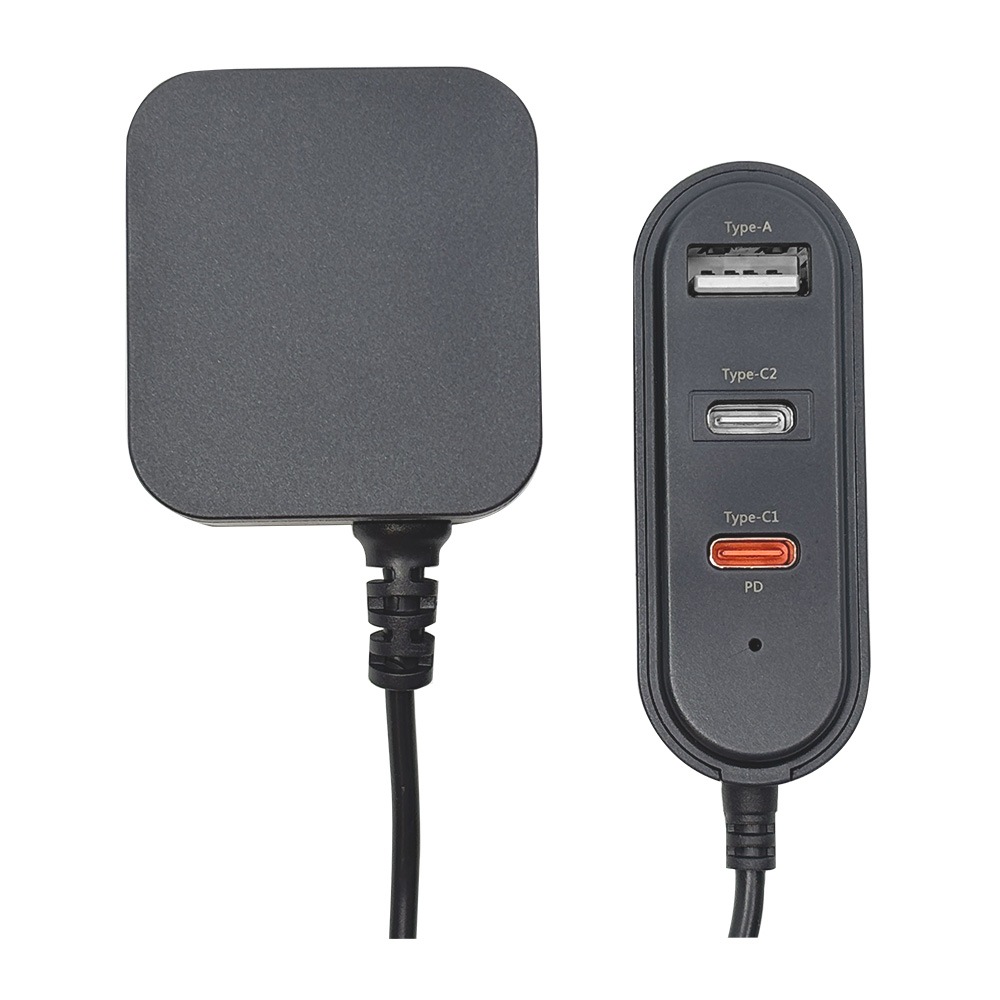 ���Ŵ� AC�����ץ��� AC���Ŵ� �����֥� 1.2m 120cm PD ������C ������A �ѥ�ǥ�Х꡼ 20��å�USB Type-C Type-A 20W Power Delivery 3��Ʊ������ 3�ݡ��� ���㥳���륰�졼 R12AC2CA20W01CGRY �饹���Хʥ�