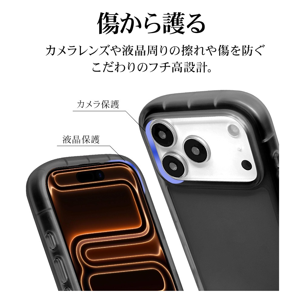 iPhone17 Pro ������ ���С� ���եȥ����� TPU fluffy shape case �Ѿ׷�ۼ� ���� ��� 2.5mm �פä��� ���ȥ�åץۡ��� �֥�å� �����ե��� ���ޥۥ����� 9029IP5BTPBK �饹���Хʥ�