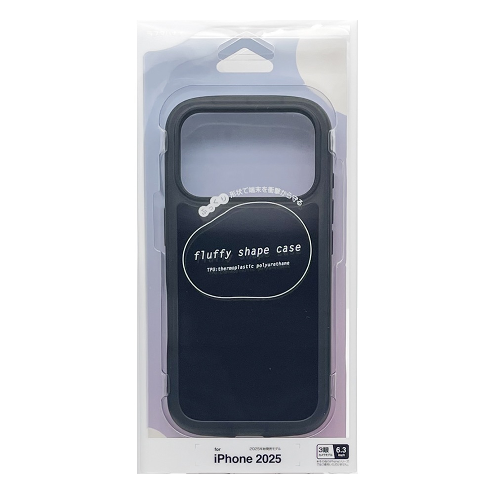 iPhone17 Pro ������ ���С� ���եȥ����� TPU fluffy shape case �Ѿ׷�ۼ� ���� ��� 2.5mm �פä��� ���ȥ�åץۡ��� �֥�å� �����ե��� ���ޥۥ����� 9029IP5BTPBK �饹���Хʥ�