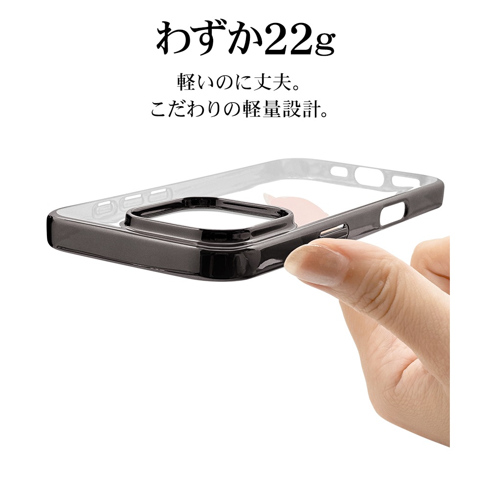 iPhone16 Pro  С եȥ TPU Ѿ׷ۼ ꥢ Ʃ ᥿ե졼 磻쥹б ֥å ե ޥۥ 8198IP461PTPLBK 饹Хʥ