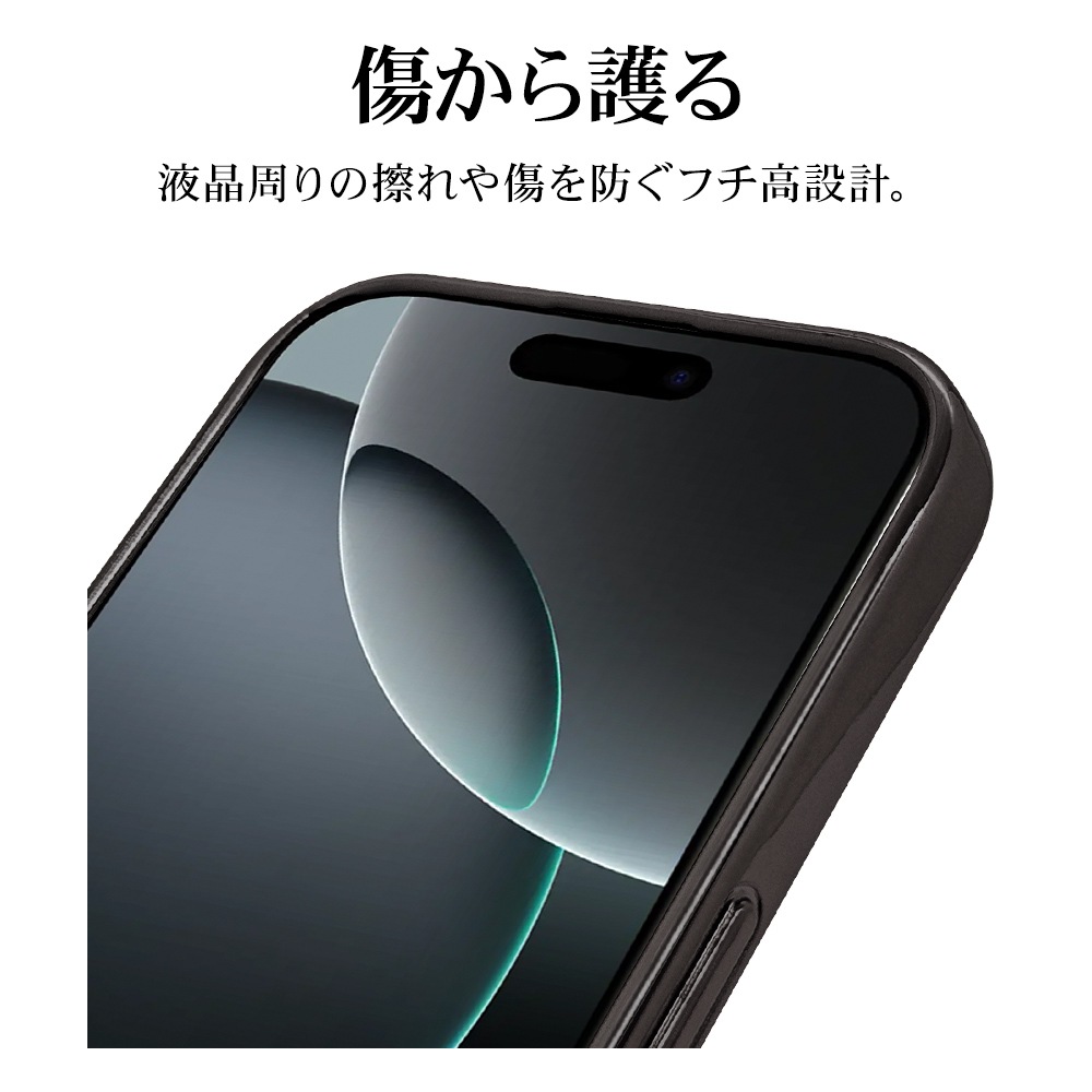 iPhone16 Pro  С եȥ TPU Ѿ׷ۼ ꥢ Ʃ ᥿ե졼 磻쥹б ֥å ե ޥۥ 8198IP461PTPLBK 饹Хʥ