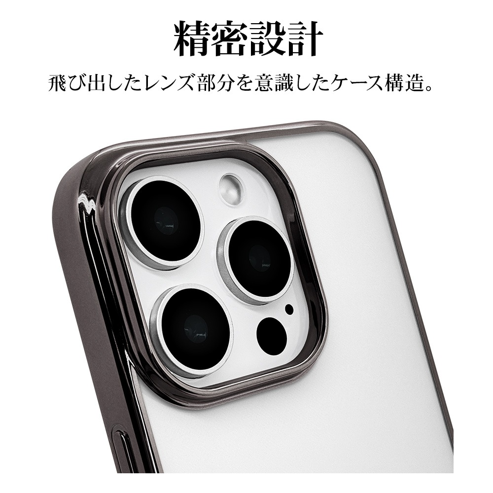 iPhone16 Pro  С եȥ TPU Ѿ׷ۼ ꥢ Ʃ ᥿ե졼 磻쥹б ֥å ե ޥۥ 8198IP461PTPLBK 饹Хʥ