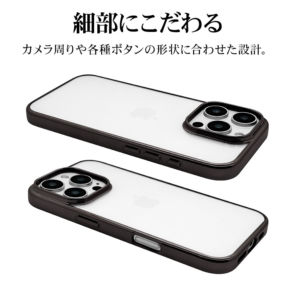 iPhone16 Pro  С եȥ TPU Ѿ׷ۼ ꥢ Ʃ ᥿ե졼 磻쥹б ֥å ե ޥۥ 8198IP461PTPLBK 饹Хʥ