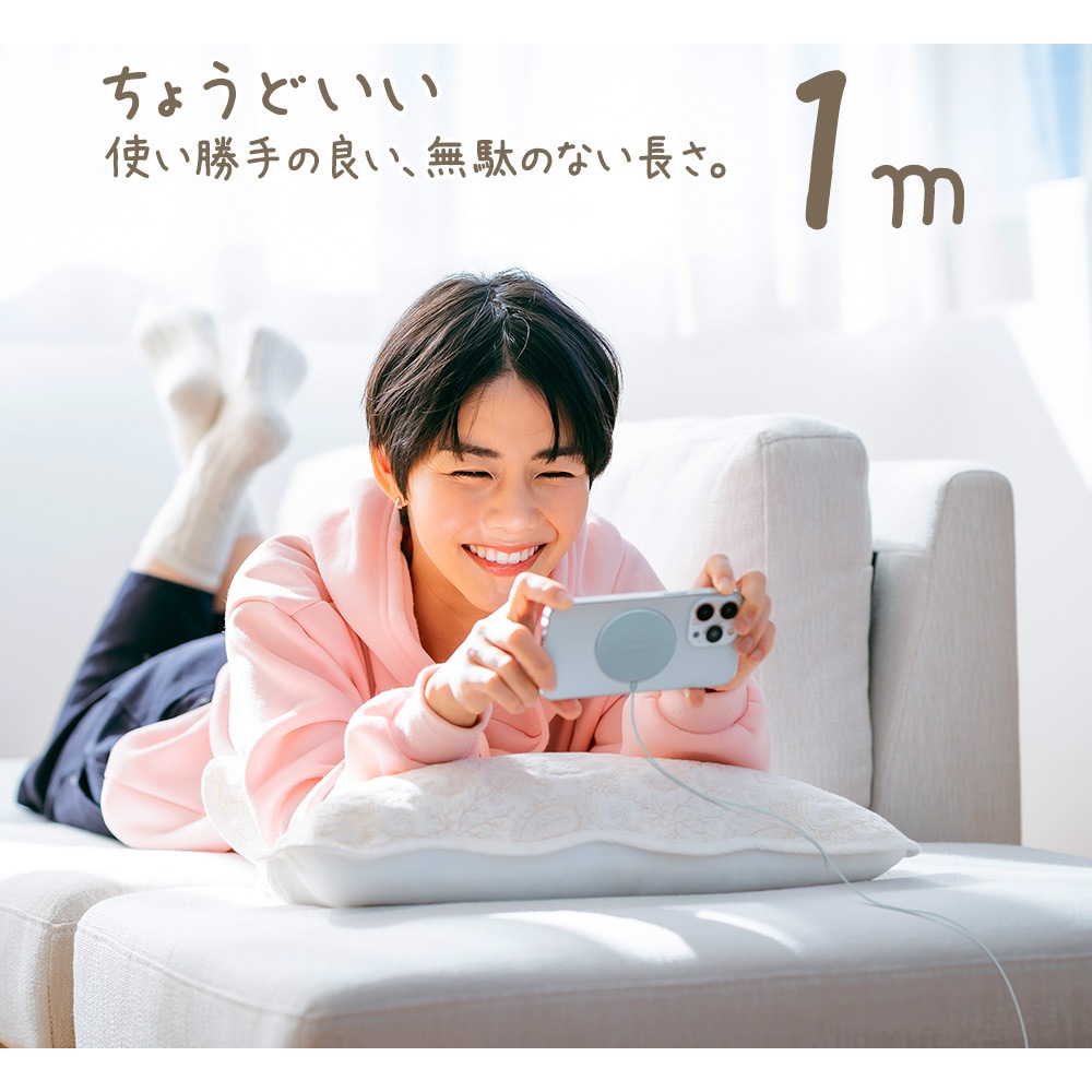 �磻��쥹���㡼���㡼 MagSafe �磻��쥹���� calon Qi �ޥ��ͥå� ���� 5W 7.5W 10W 15W 1�᡼�ȥ� 1m ������C typec Type-C�����֥�ľ�� �饤�ȥ������� iPhone AirPods ���ޡ��ȥե��� R10WCC15W02LYL �饹���Хʥ�