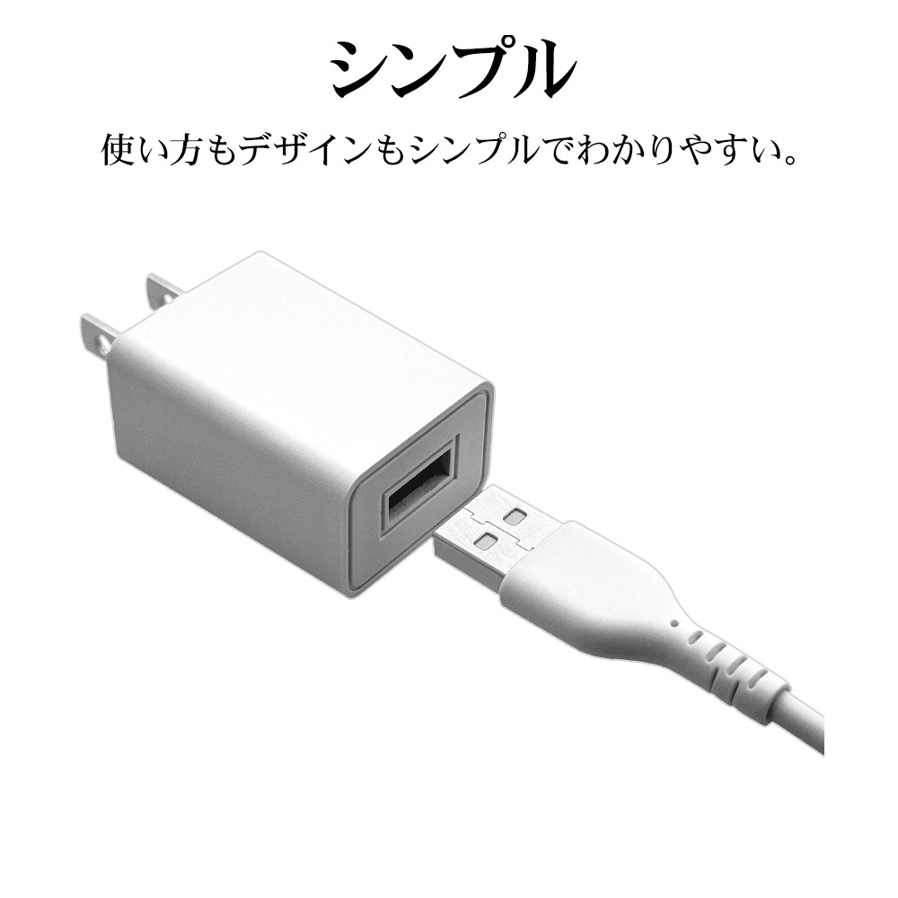 Ŵ ACץ USBŴ A 1ڥ  󥻥 AC USB Type-A typea 1A ѥ б ۥ磻 ޥ ޡȥե RACA1A03WH 饹Хʥ