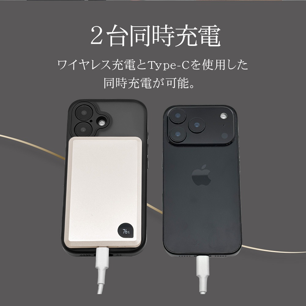 �磻��쥹��Х���Хåƥ꡼ �ޥ��ͥå� �磻��쥹���� 15W 5000mAh ZEROSAFE ��ñ���� ���� ���� ����ѥ��� ������� 15��å� Type-C typec ������C �֥�å� MagSafe iPhone ���ޡ��ȥե��� RLI050WCC15W02BK �饹���Хʥ�