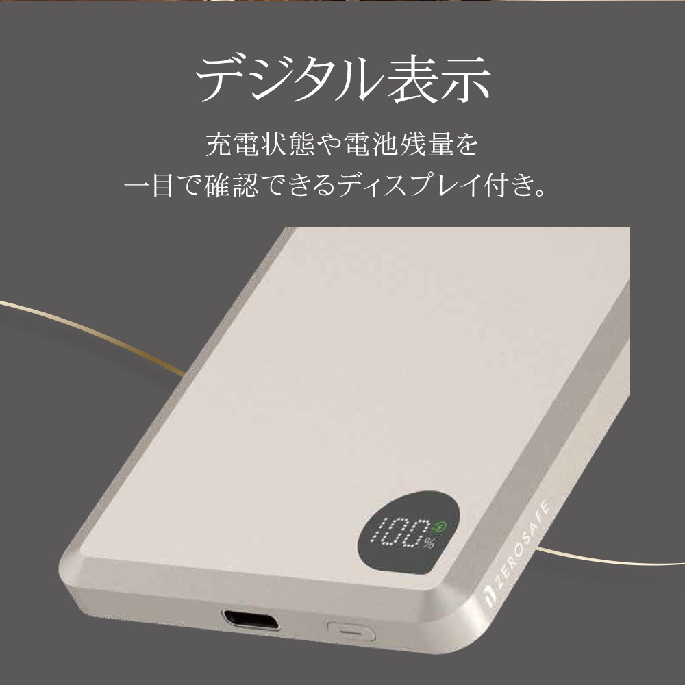 �磻��쥹��Х���Хåƥ꡼ �ޥ��ͥå� �磻��쥹���� 15W 5000mAh ZEROSAFE ��ñ���� ���� ���� ����ѥ��� ������� 15��å� Type-C typec ������C �֥�å� MagSafe iPhone ���ޡ��ȥե��� RLI050WCC15W02BK �饹���Хʥ�