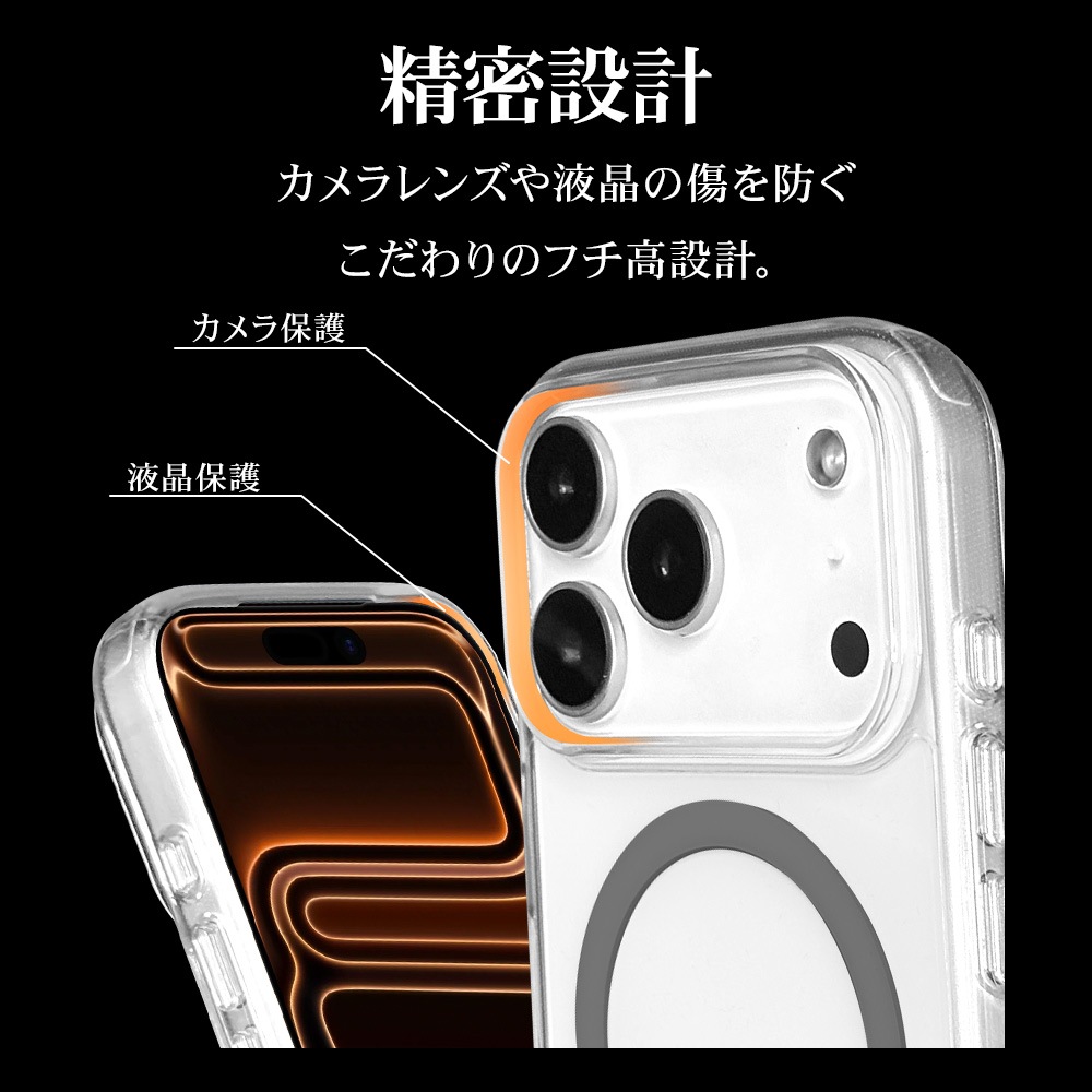 iPhone17 Pro  С ϥ֥å MagSafeб C ޥͥåȽ RHINOX 饤Υå MIL 5H TPUХѡ ȥåץۡ 磻쥹 ꥢ㥳 ե ޥۥ 9275IP5BHAMCLCH 饹Хʥ