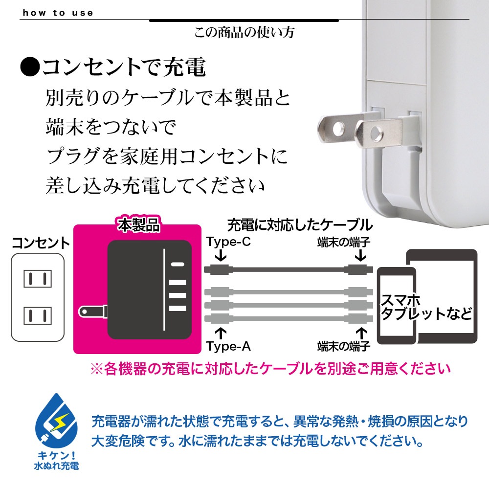 USB���Ŵ� ������C PD�б� �ѥ�ǥ�Х꡼ ������A��3�ݡ��� �ϥ��ѥ 32��å� ��®���� ��®���� ���󥻥�� AC 32W Type-C typec Power Delivery Type-A �ۥ磻�� iPhone ���ޥ� ���ޡ��ȥե��� �����б� RACC3A32W01WH