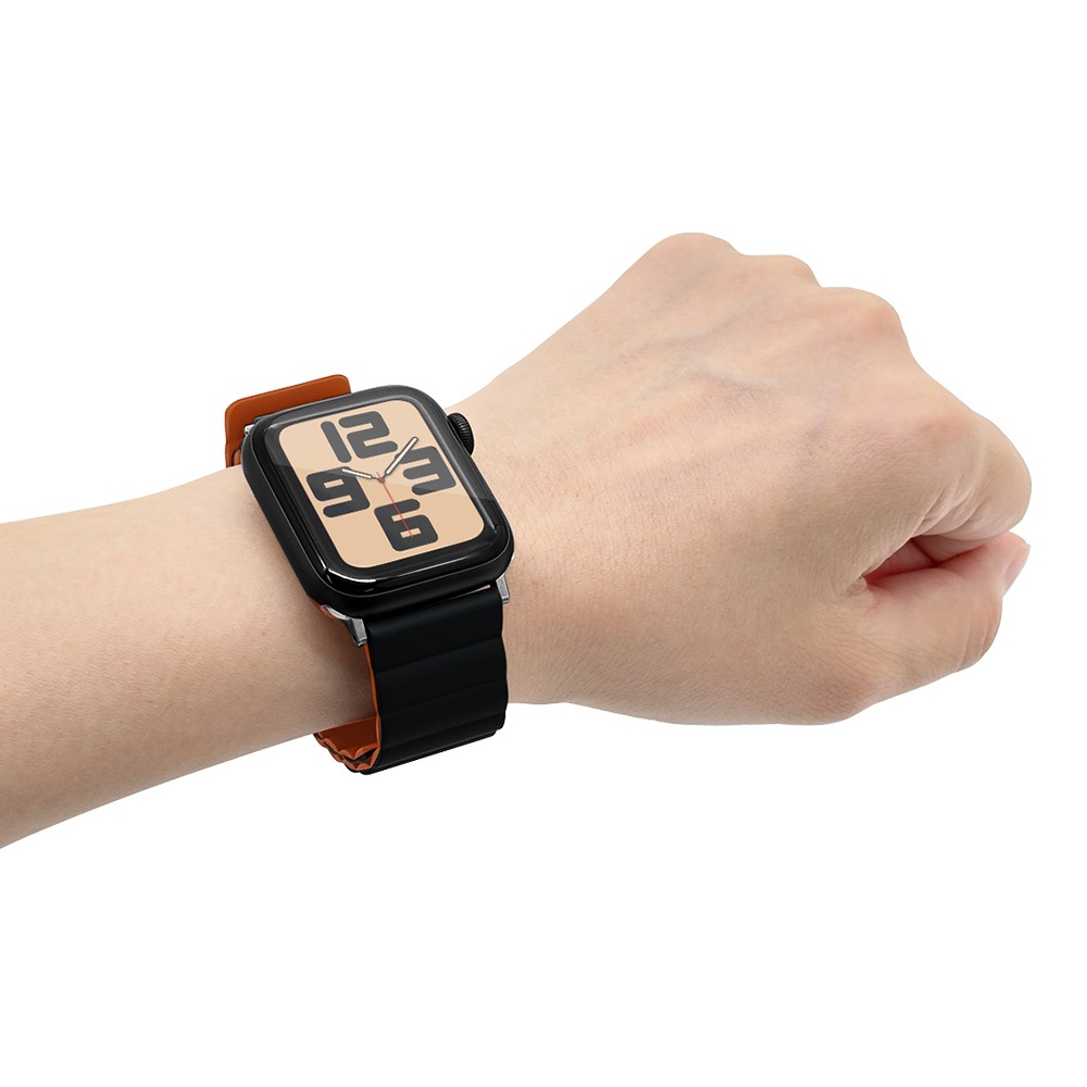 Apple Watch Series10 9 8 7 6 5 4 SE��2���� SE 42mm 41mm 40mm 38mm ���ꥳ��Х�� ��æ��ñ �Х�� �ޥ��ͥåȥ����� �֥�å��ߥ���� ���åץ륦���å� �٥�� RBLAWM4007BKOR