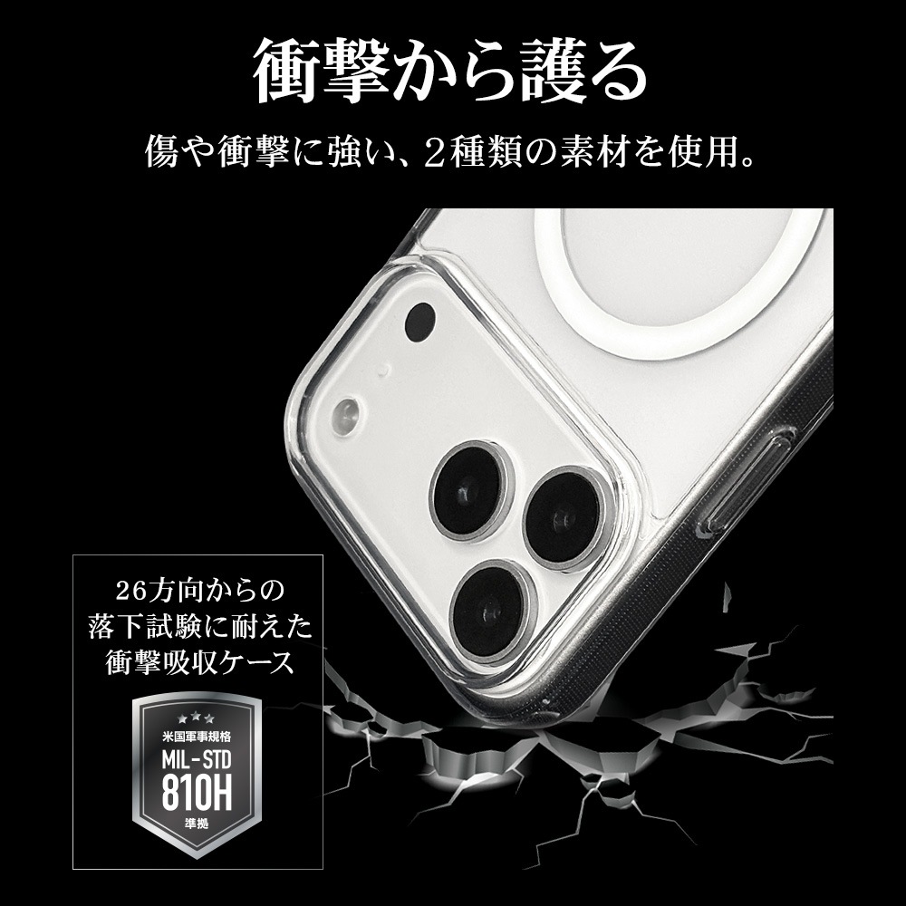 iPhone17 Pro Max  С ϥ֥å MagSafeб C ޥͥåȽ RHINOX 饤Υå Ѿ׷ۼ MIL ꥢ Ʃ ɽ̹5H TPUХѡ 磻쥹 ꥢ ե ޥۥ 9278IP5DHAMCL 饹Хʥ
