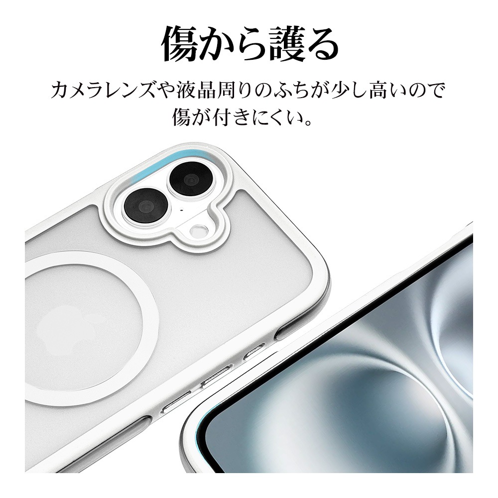 iPhone16 ������ ���С� �ϥ��֥�å� MagSafe�б� Air_C �Ѿ׷�ۼ� MIL���� ���� ��� �ޥåȲù� �����ɻ� TPU�Х�ѡ������� �������å���� �磻��쥹�����б� �ۥ磻�� �����ե��� ���ޥۥ����� 8128IP461HPMWH �饹���Хʥ�