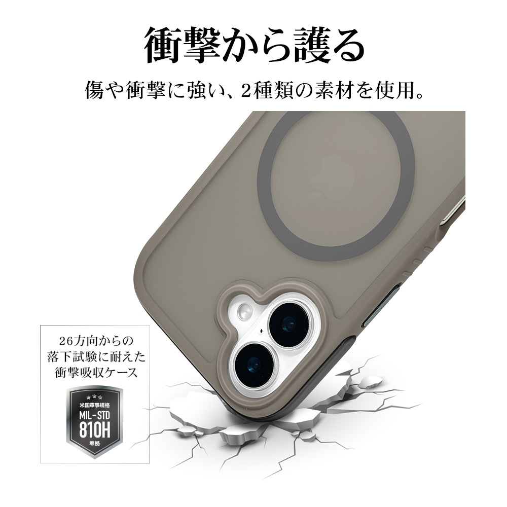 iPhone16 ������ ���С� �ϥ��֥�å� MagSafe�б� Air_C �Ѿ׷�ۼ� MIL���� ���� ��� �ޥåȲù� �����ɻ� TPU�Х�ѡ������� �������å���� �磻��쥹�����б� �ȡ��� �����ե��� ���ޥۥ����� 8129IP461HPMTA �饹���Хʥ�