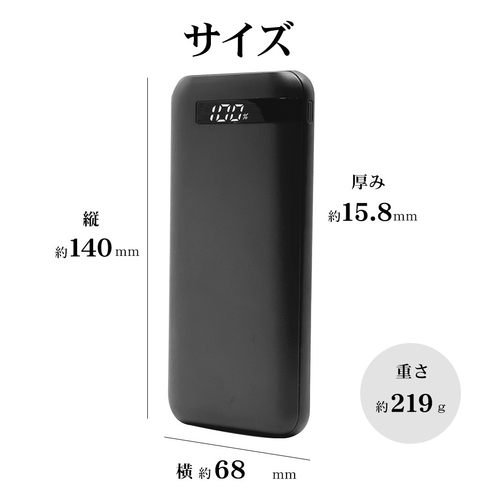 Ĺ��̿ ���� Ⱦ�������� ��������� ��Х���Хåƥ꡼ 10000mAh 3�ݡ��� ������C 20��å� ������A 3����ڥ� Type-C 20W Type-A 3A PD Power Delivery �ۥ磻�� iPhone ���ޥ� iPad RLI100C20W04WH �饹���Хʥ�