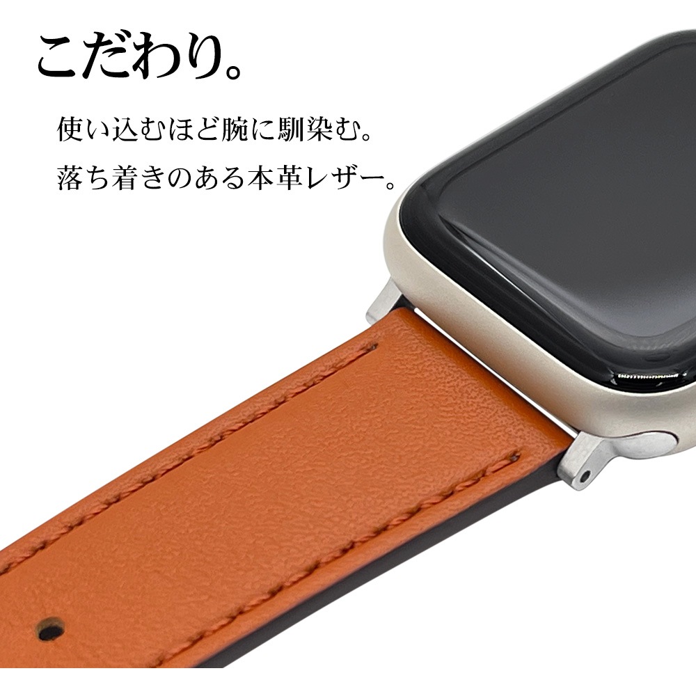 Apple Watch Series10 Series9 Series8 Series7 Series6 Series5 Series4 Series3 SE��2���� SE 41mm 40mm 38mm �ܳץ쥶�� ����� �Х�� ����ץ� �֥�å� ���åץ륦���å� �Х�� RBAWL7462BK