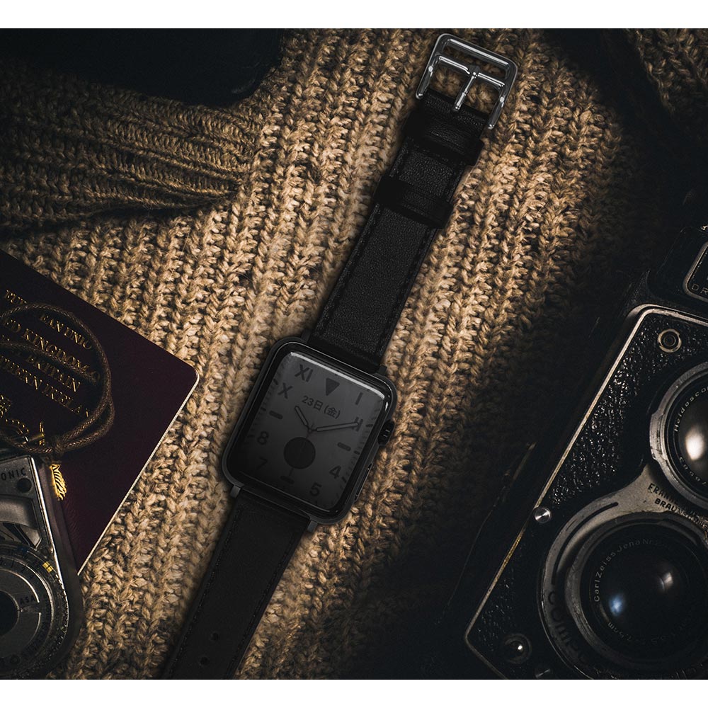 Apple Watch Series10 Series9 Series8 Series7 Series6 Series5 Series4 Series3 SE��2���� SE 41mm 40mm 38mm �ܳץ쥶�� ����� �Х�� ����ץ� �֥�å� ���åץ륦���å� �Х�� RBAWL7462BK