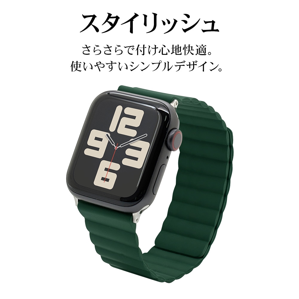 Apple Watch Series10 9 8 7 6 5 4 SE��2���� SE 42mm 41mm 40mm 38mm ���ꥳ��Х�� ��æ��ñ �Х�� �ޥ��ͥåȥ����� �֥롼 ���åץ륦���å� �٥�� RBLAWM4007BL