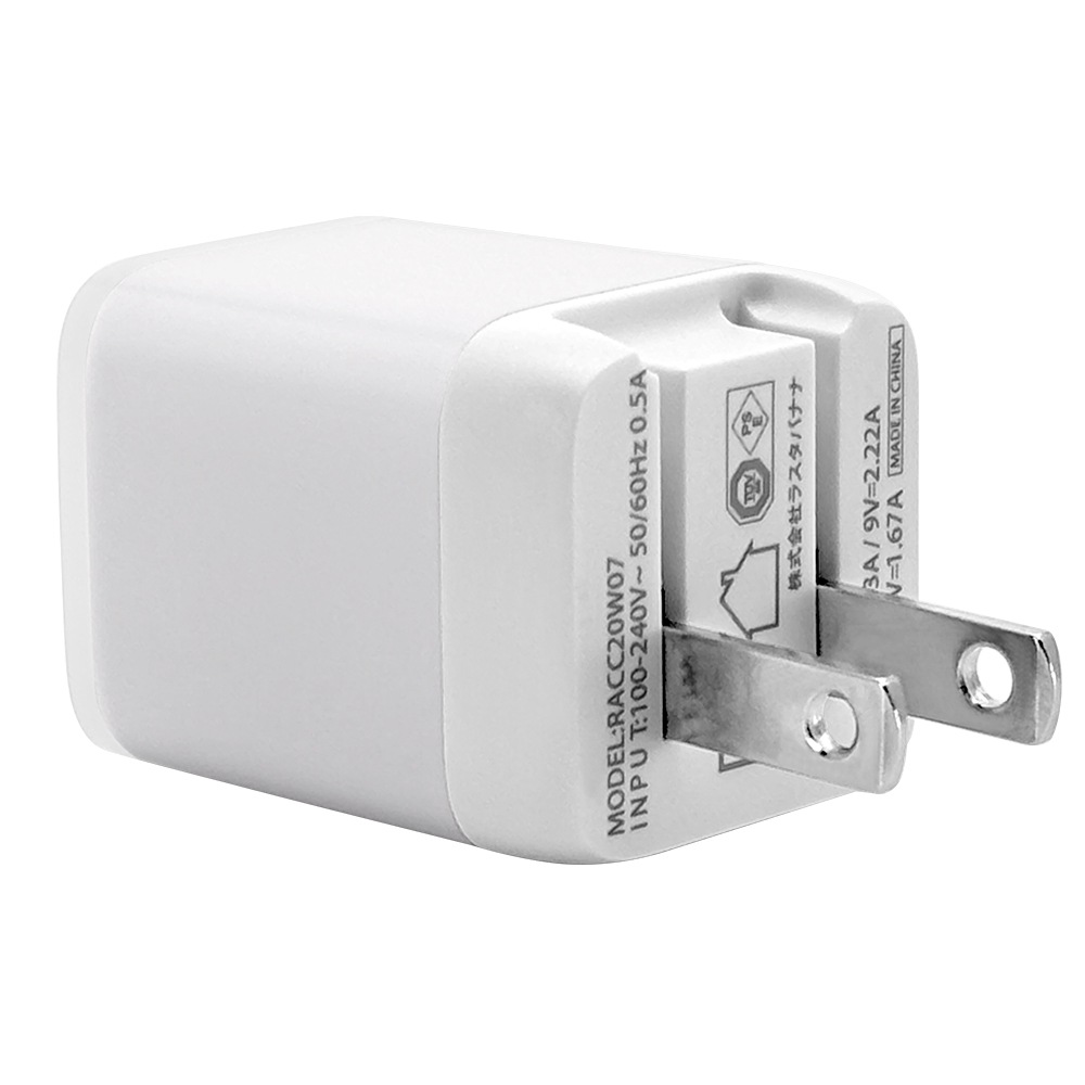 ���Ŵ� AC�����ץ��� AC���Ŵ� ������C PD �ѥ�ǥ�Х꡼ 20��å� ���󥻥�� USB Type-C 20W Power Delivery ���ꥹ���� ���Ť�®�� �ޤꤿ���� ���ꥢ�ۥ磻�� ���ޥ� ���ޡ��ȥե��� RACC20W07WH �饹���Хʥ�