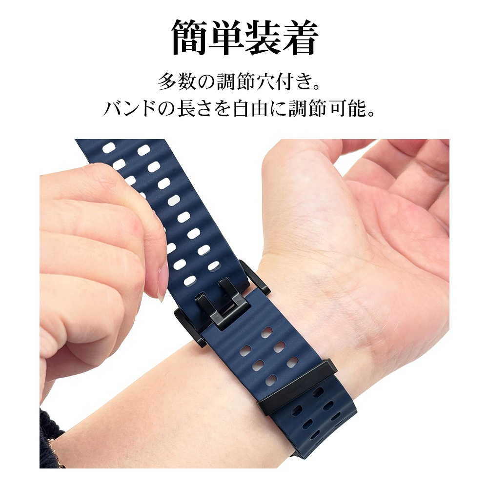 Apple Watch Series10 9 8 7 6 5 4 SE��2���� SE 42mm 41mm 40mm 38mm ���ꥳ��Х�� ��æ��ñ �Х�� �ͥ��ӡ� ���åץ륦���å� �٥�� RBLAW4007NV