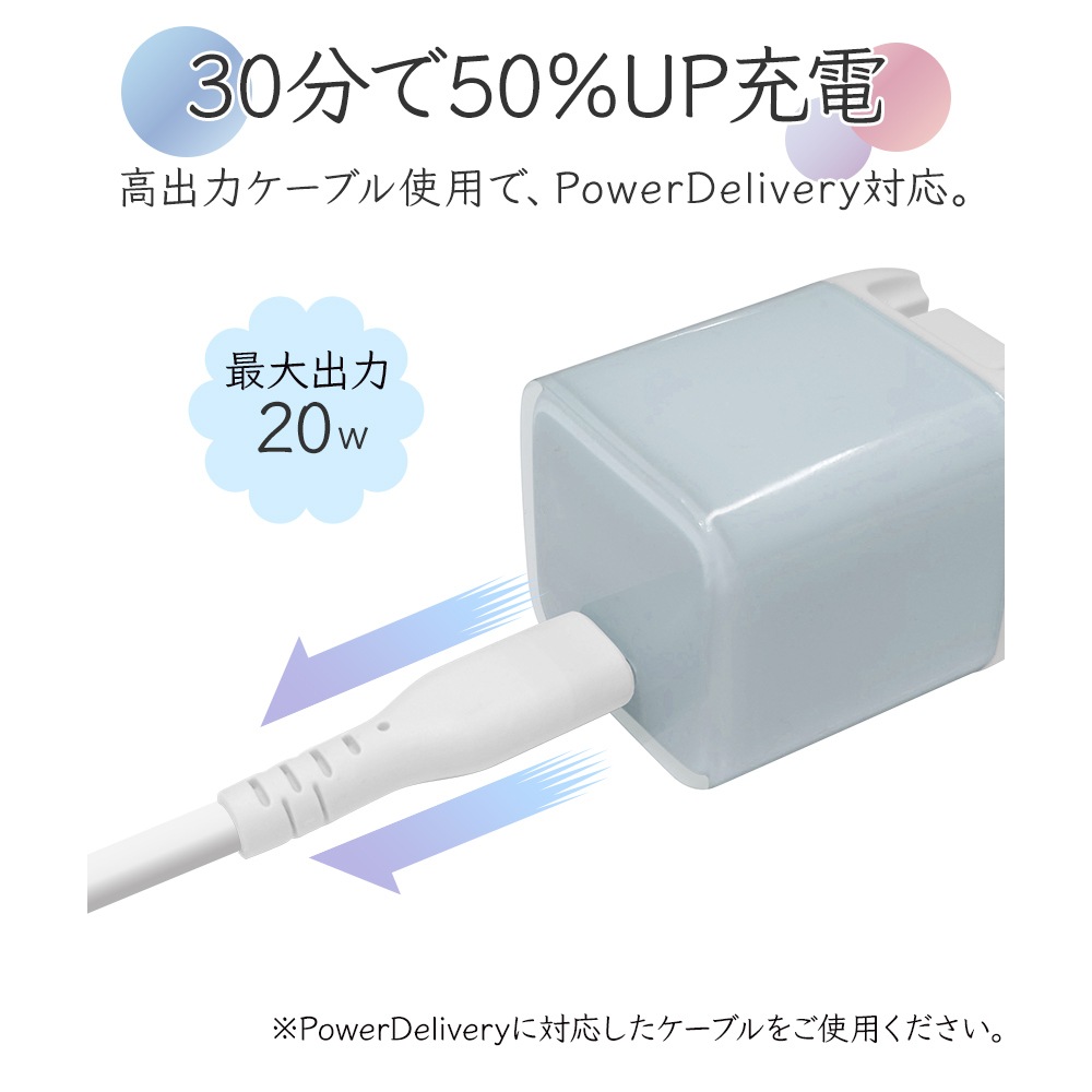 ���Ŵ� AC�����ץ��� AC���Ŵ� ������C PD �ѥ�ǥ�Х꡼ 20��å� ���󥻥�� USB Type-C 20W Power Delivery ���ꥹ���� ���Ť�®�� �ޤꤿ���� ���ꥢ�ԥ� ���ޥ� ���ޡ��ȥե��� RACC20W07PK �饹���Хʥ�