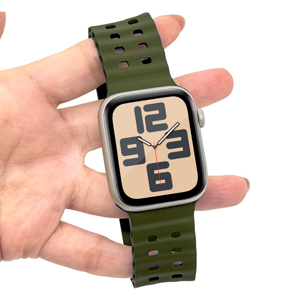 Apple Watch Series10 9 8 7 6 5 4 SE��2���� SE 42mm 41mm 40mm 38mm ���ꥳ��Х�� ��æ��ñ �Х�� ������ ���åץ륦���å� �٥�� RBLAW4007KH