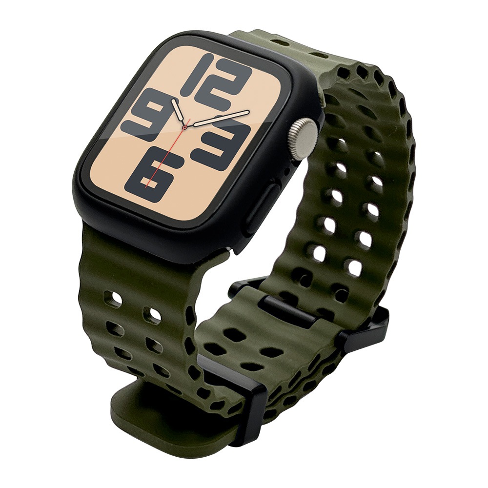 Apple Watch Series10 9 8 7 6 5 4 SE��2���� SE 42mm 41mm 40mm 38mm ���ꥳ��Х�� ��æ��ñ �Х�� ������ ���åץ륦���å� �٥�� RBLAW4007KH